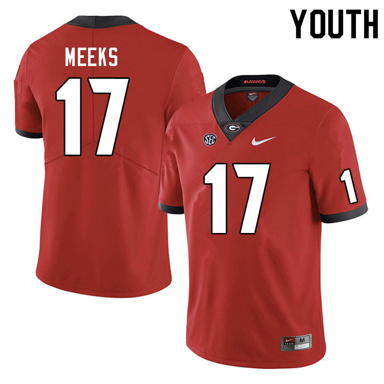 Youth #17 Jackson Meeks Georgia Bulldogs College Football Jerseys Sale-Red